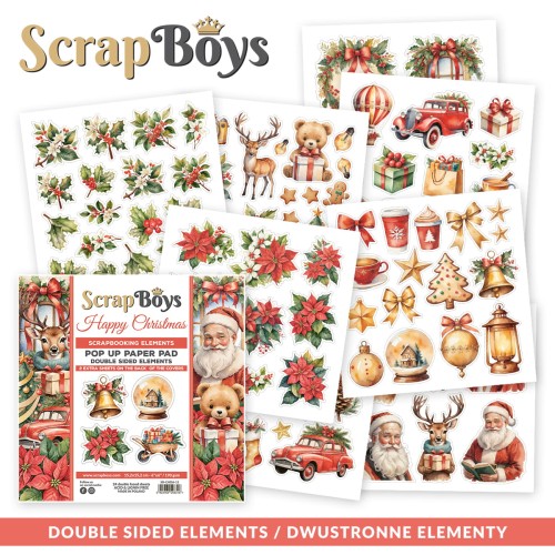 Zestaw papierów 15x15 z elementami do wycięcia Pop-up - Happy Christmas - ScrapBoys SB-HACH-11-1.jpg