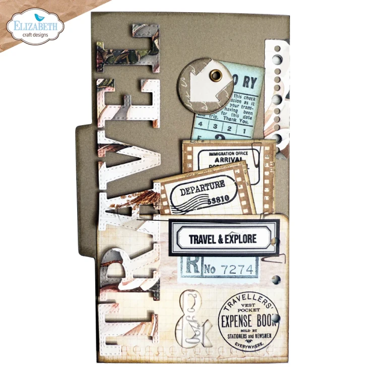 Zestaw stempli Travel Journal - ELIZABETH Craft Designs CS409-3.webp