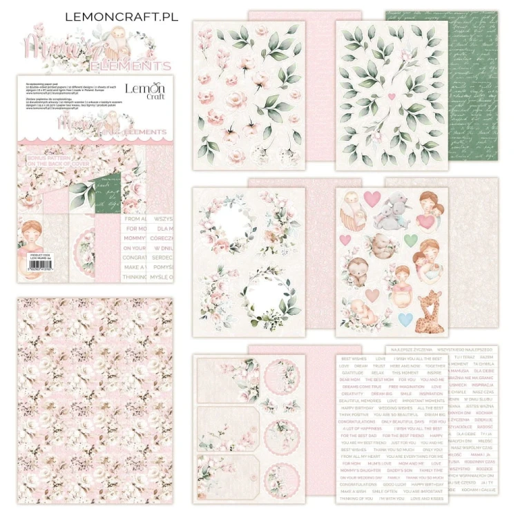 Zestaw papierów 15x20 Mum's Love Elements - LemonCraft LEM-MUMS-04.webp