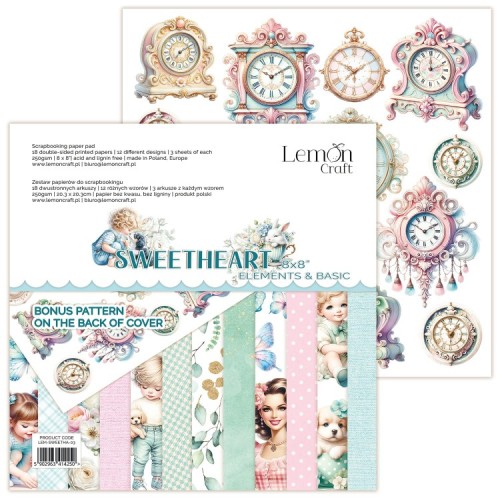 Zestaw papierów 20x20 Sweetheart Elements &amp; Basic - LemonCraft LEM-SWEETHA-03.webp