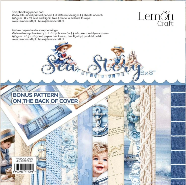 Zestaw papierów 20x20 Sea Story - LemonCraft LEM-SEASTO-02.jpg