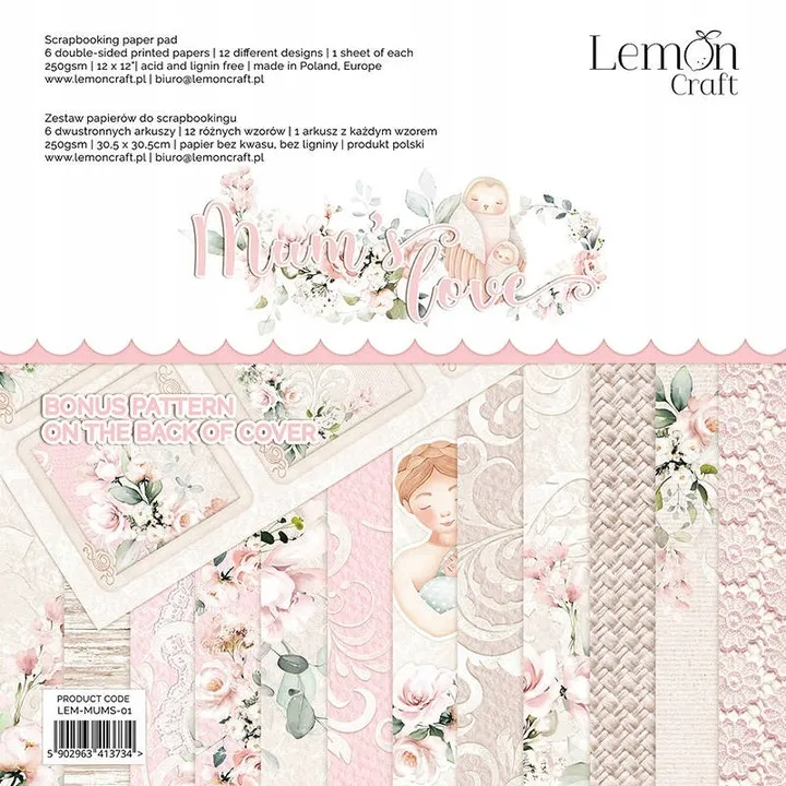 Zestaw papierów 30x30 Mum's Love - LemonCraft LEM-MUMS-01.webp