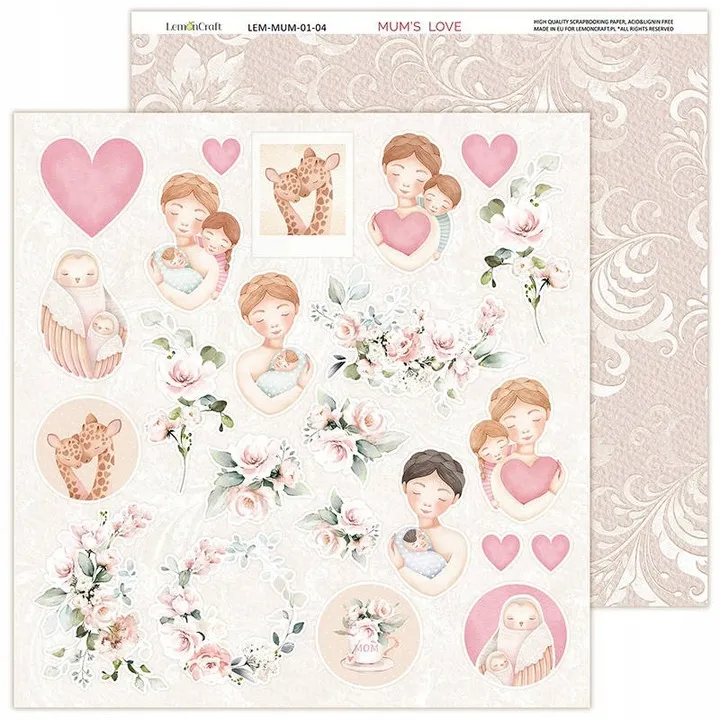 Zestaw papierów 30x30 Mum's Love - LemonCraft LEM-MUMS-01-3.webp