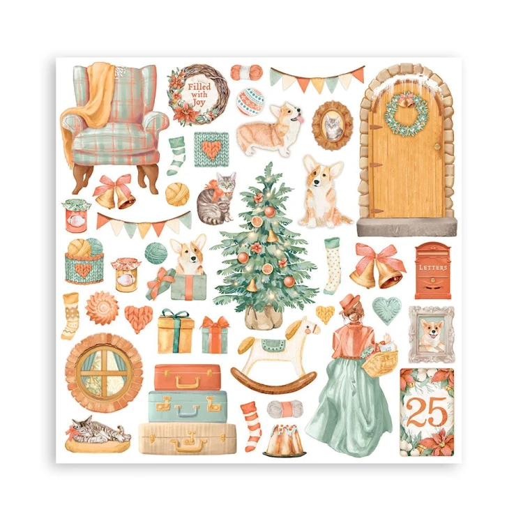 Zestaw papierów All Around Xmas 30x30cm Stamperia SBBL140-1.jpg