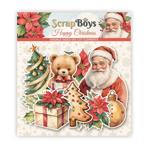 Papierowe elementy Ephemera - Happy Christmas - 40 szt. - ScrapBoys SB-HACH-12-1.webp