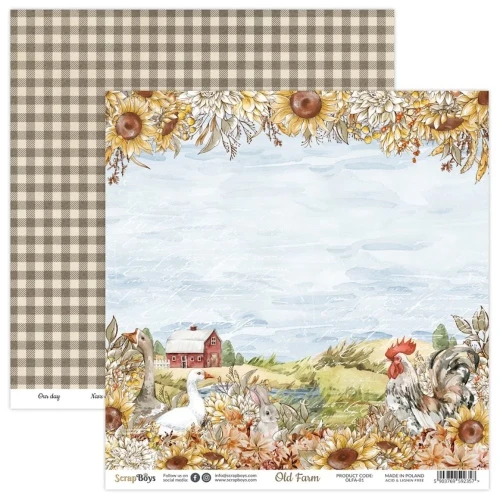 Zestaw papierów do scrapbookingu 30x30 Old Farm - ScrapBoys OLFA-08-1.webp