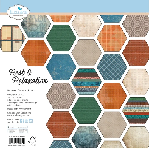 Zestaw papierów do scrapbookingu 30x30 Rest &amp; Relaxation - ELIZABETH craft designs C043-01.webp