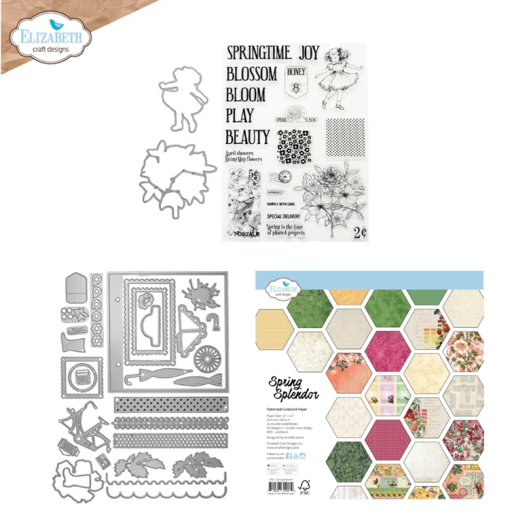 Zestaw KIT do scrapbookingu Joys of Spring - ELIZABETH craft designs K023-01_nobinder.webp