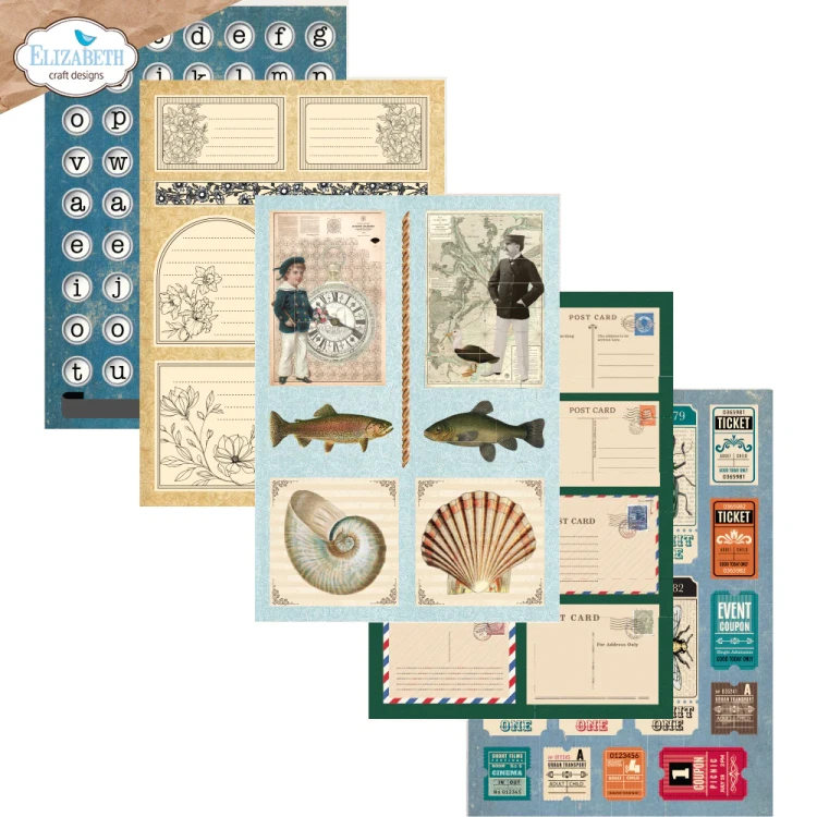 Zestaw papierów do scrapbookingu 15x21 Everyday Ephemera 2 - ELIZABETH craft designs PS03-04.webp