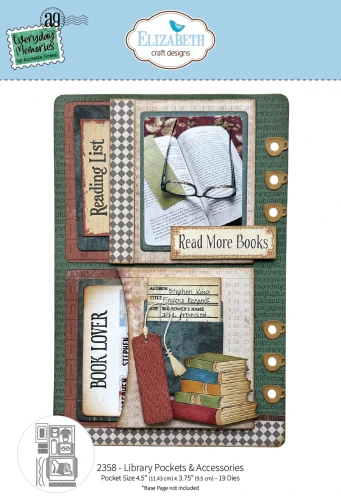 Zestaw wykrojników - Library Pockets &amp; Accessories - ELIZABETH craft design 2358-01.webp