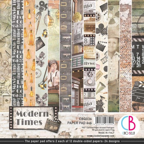 Zestaw papierów - Modern Times - 15x15cm /24 szt Ciao Bella CBQ036_home.jpg