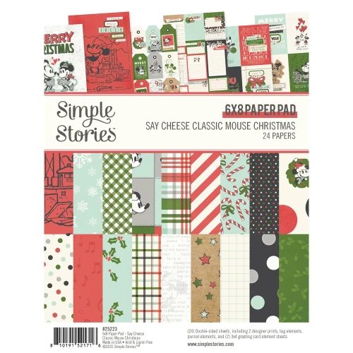 Zestaw papierów 15x20 Say Cheese Classic Mouse Christmas - Simple Stories (25223)