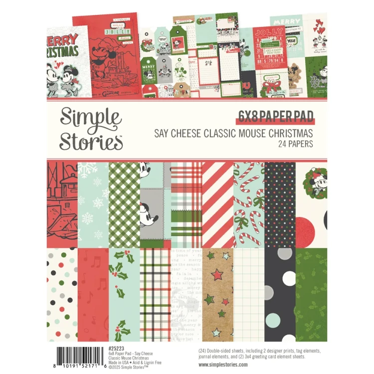 Zestaw papierów 15x20 Say Cheese Classic Mouse Christmas - Simple Stories (25223)