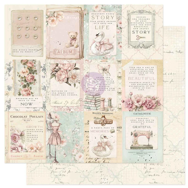 Zestaw papierów - Buttons &amp; Keepsakes - 20x20cm - Prima Marketing 982362.jpg