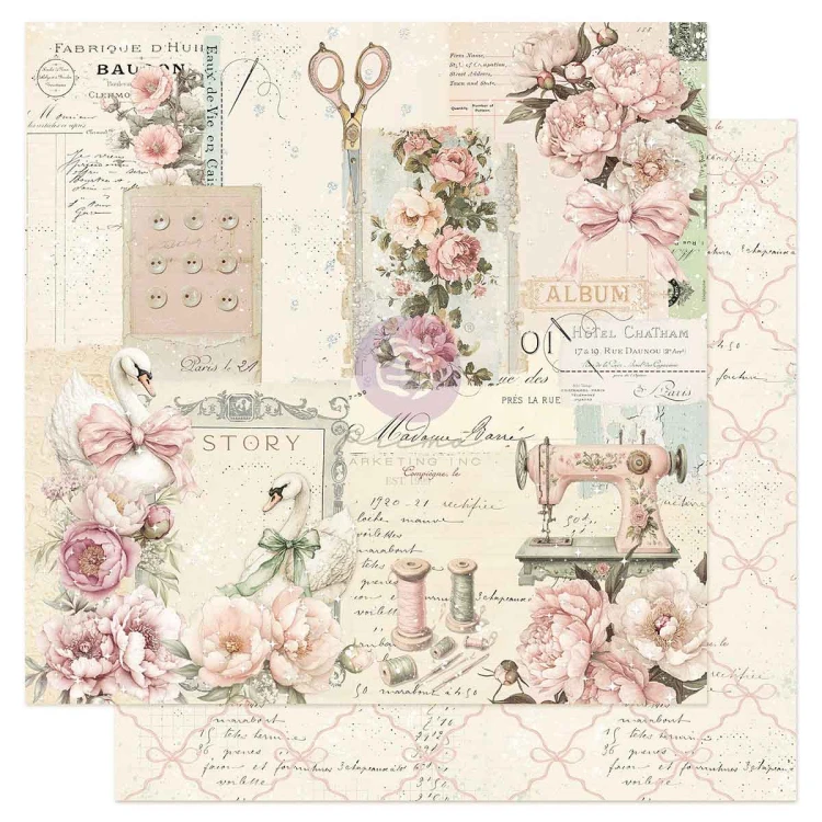Zestaw papierów - Buttons &amp; Keepsakes - 20x20cm - Prima Marketing 982362-1.jpg