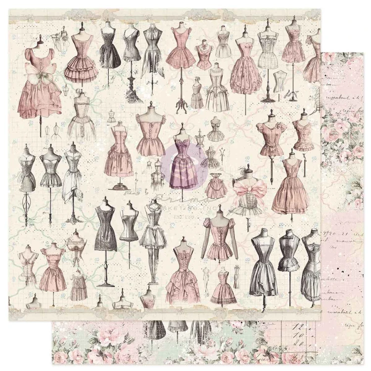 Zestaw papierów - Buttons &amp; Keepsakes - 20x20cm - Prima Marketing 982362-6.jpg