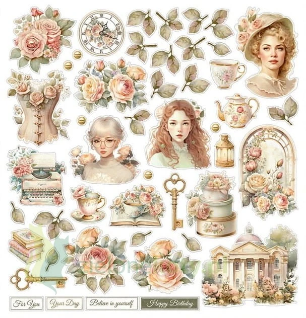 Ozdoby papierowe die-cuts Rosalia - ScrapBoys ROSA-12-1.webp
