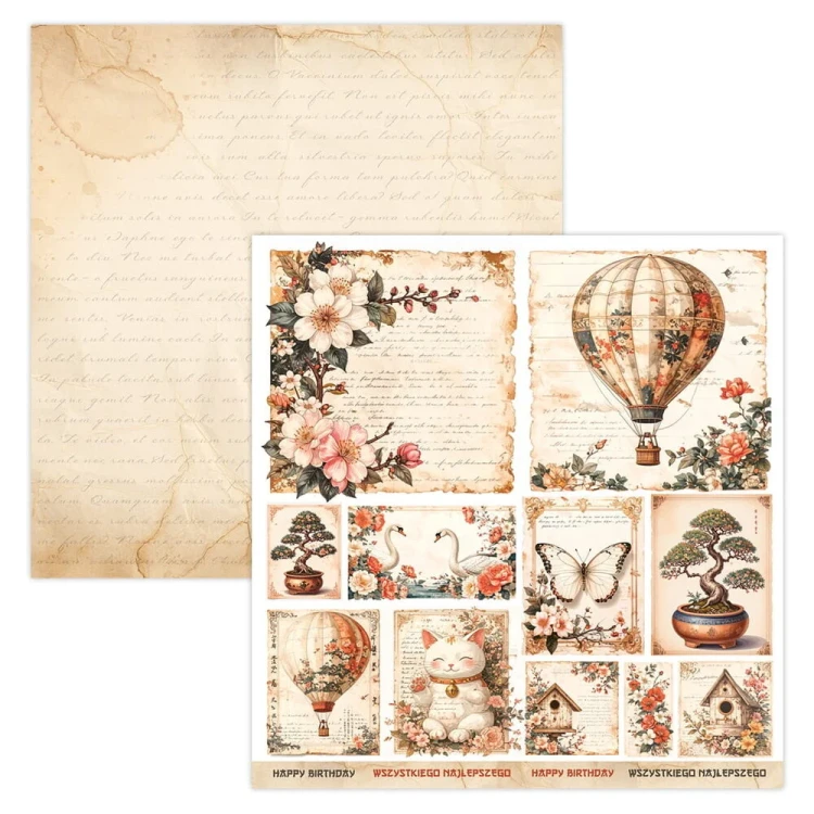 Zestaw papierów do scrapbookingu 30x30 Art Journal - Lady in Japan - ScrapBoys LAJA-14-2.webp