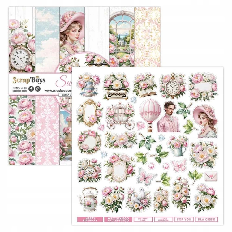Zestaw papierów do scrapbookingu 30x30 Sweet Peonies - ScrapBoys SWPE-08-1.jpg