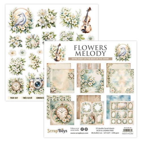Zestaw papierów do scrapbookingu 30x30 Flowers Melody - ScrapBoys FLME-08.jpg