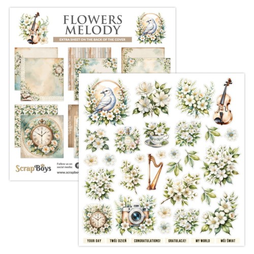 Zestaw papierów do scrapbookingu 30x30 Flowers Melody - ScrapBoys FLME-08-01.jpg