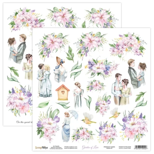 Arkusz papieru do scrapbookingu 30x30 Garden of Love 07 - ScrapBoys (GALO-07)