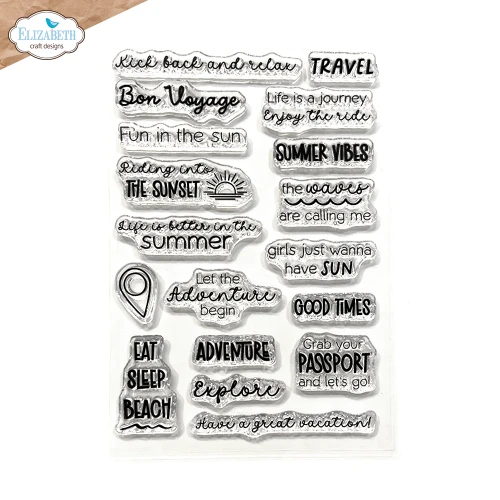 CS411-1 Zestaw stempli Summer Travel Sentiments - ELIZABETH Craft Designs