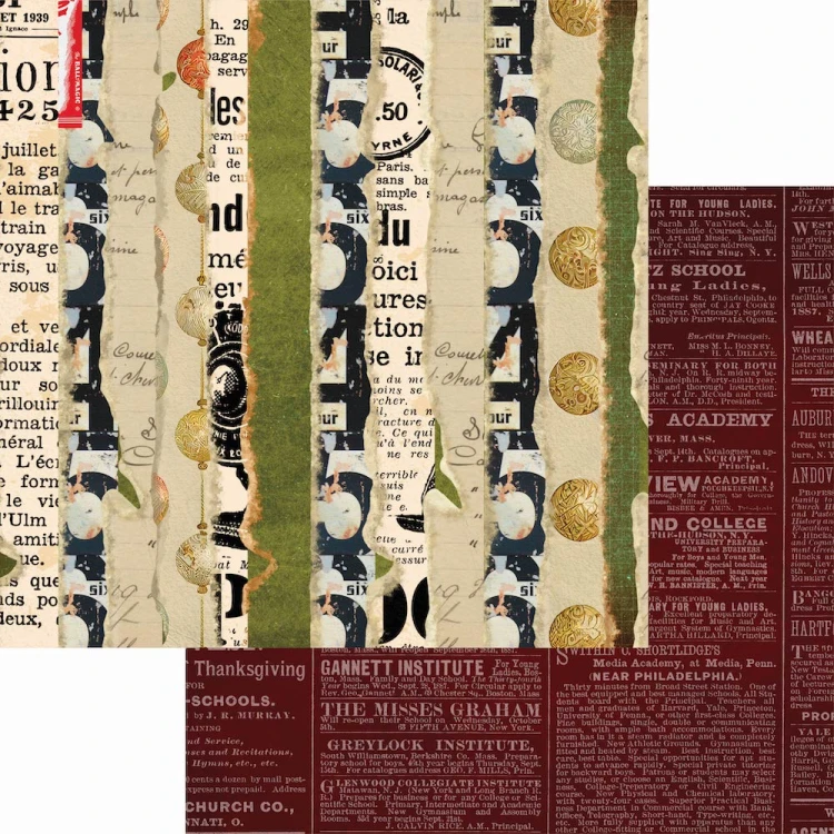 C020-2 Zestaw papierów do scrapbookingu 30x30 Christmas Field Notes - ELIZABETH craft designs