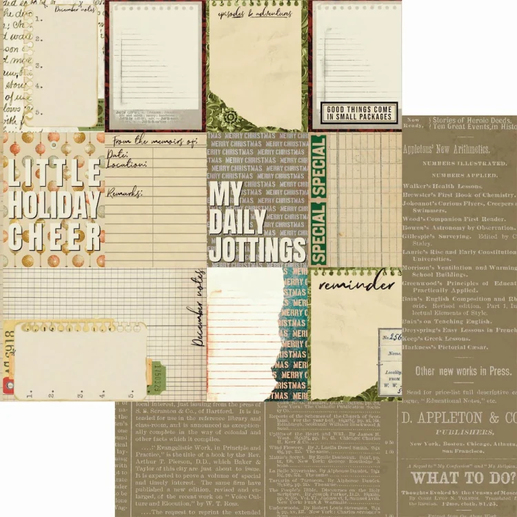 C020-8 Zestaw papierów do scrapbookingu 30x30 Christmas Field Notes - ELIZABETH craft designs