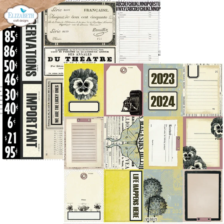C021-9  Zestaw papierów do scrapbookingu 30x30 Key Lime Night - ELIZABETH craft designs