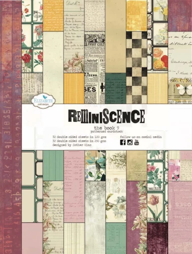 Zestaw papierów do scrapbookingu 19x25,5 Reminiscence The Book 9 - ELIZABETH craft designs (PB09) 1